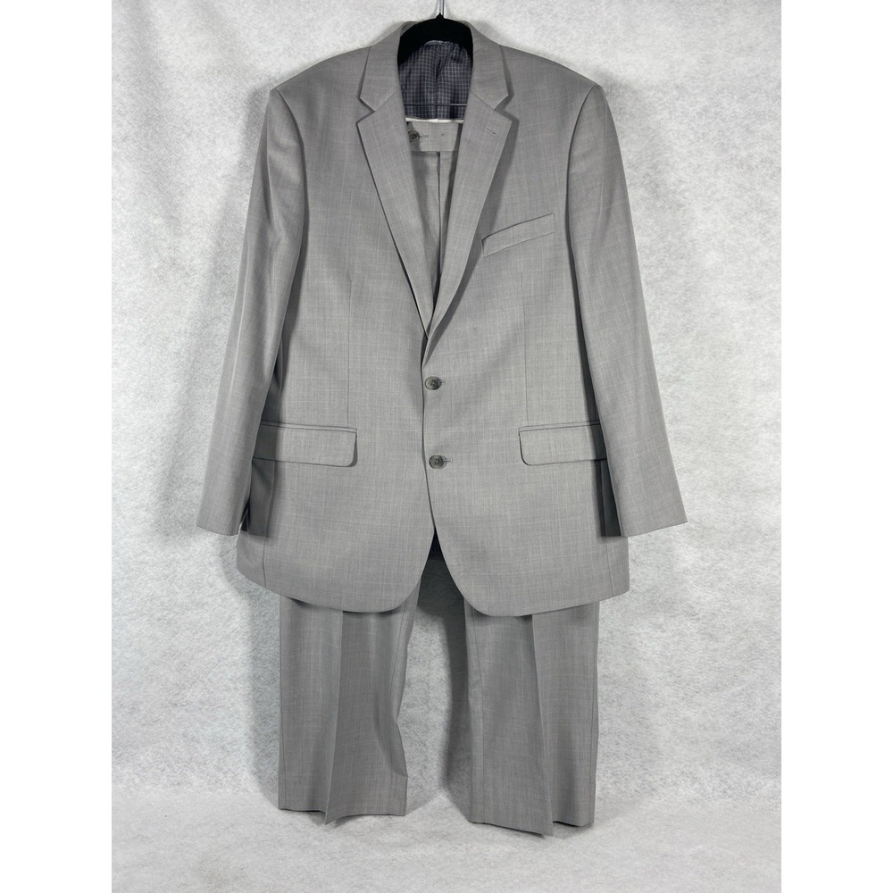 Saddlebred 2PC Pant Suit Men's 46R Gray Pants 40x30 Polyester Business